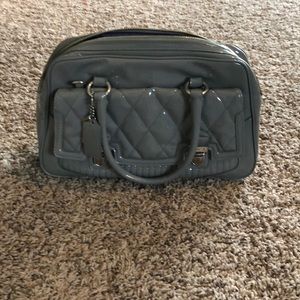 Coach gray patent leather purse